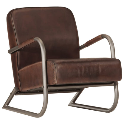 Fauteuil Echt Leer Bruin Donkerbruin