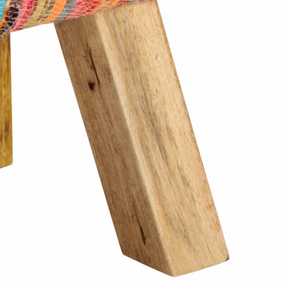 Bankje 160 Cm Chindi Stof En Massief Mangohout Meerkleurig