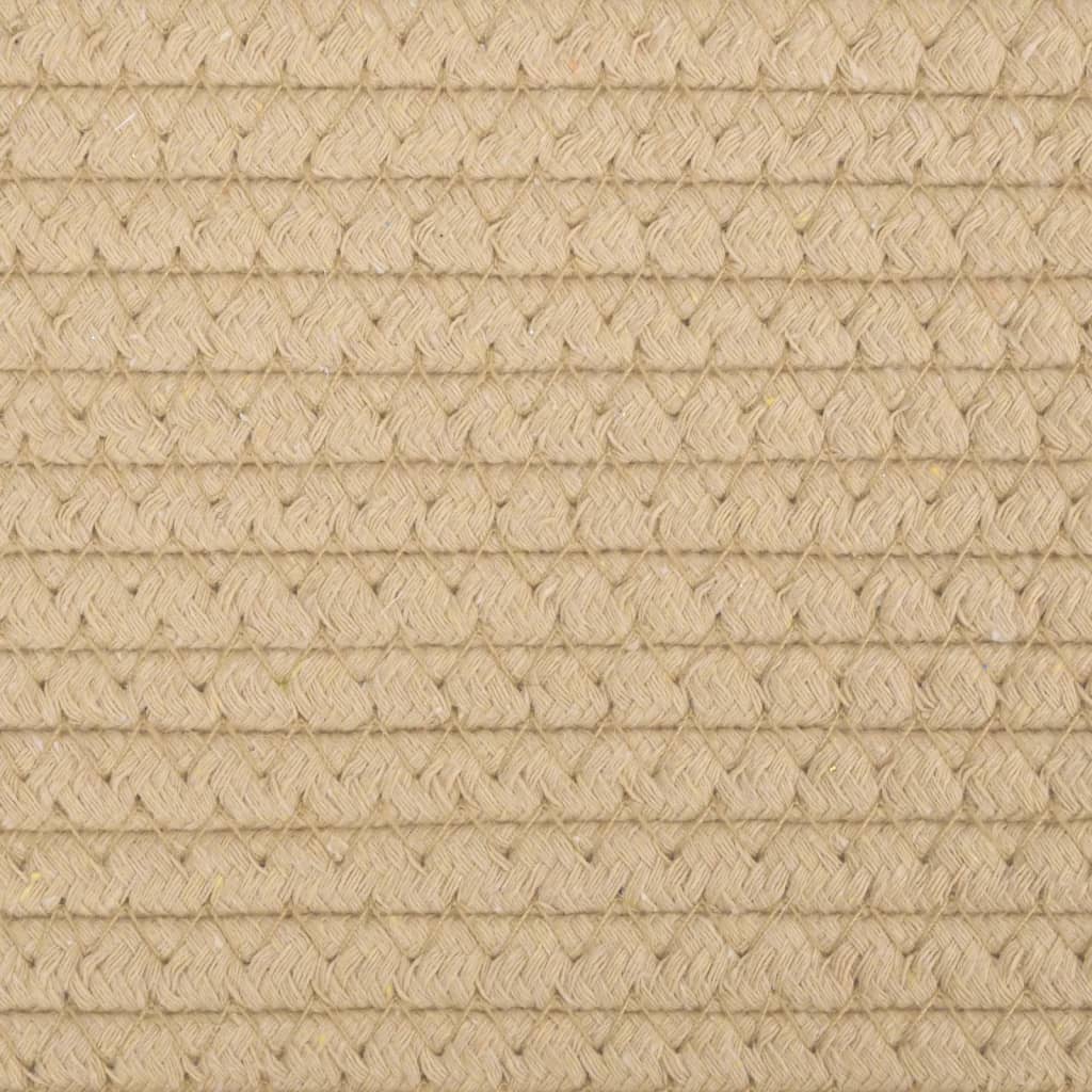 Opbergmanden 2 St Ø 24X18 Cm Katoen En Wit Beige