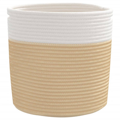 Opbergmanden 2 St Ø 28X28 Cm Katoen Beige En Wit