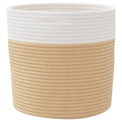Opbergmanden 2 St Ø 28X28 Cm Katoen Beige En Wit