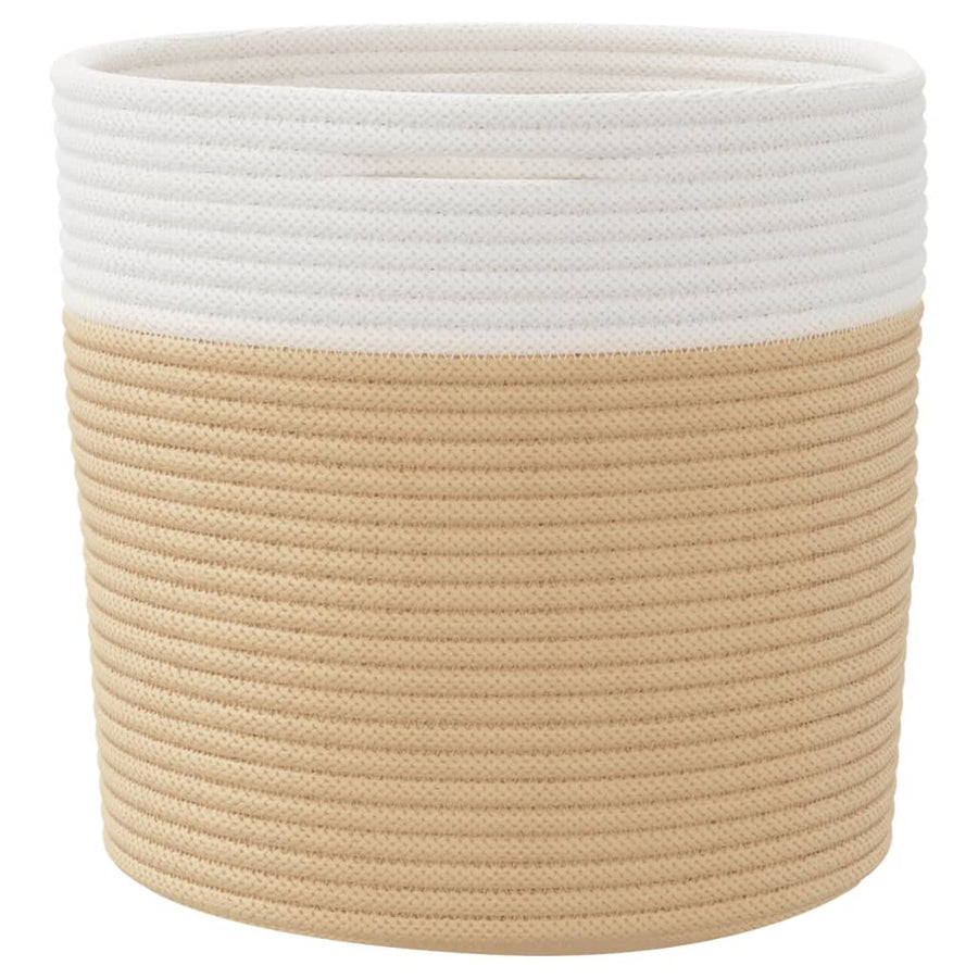 Opbergmanden 2 St Ø 28X28 Cm Katoen Beige En Wit