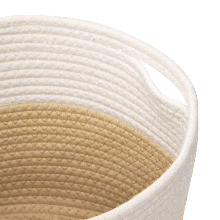 Opbergmanden 2 St Ø 28X28 Cm Katoen Beige En Wit