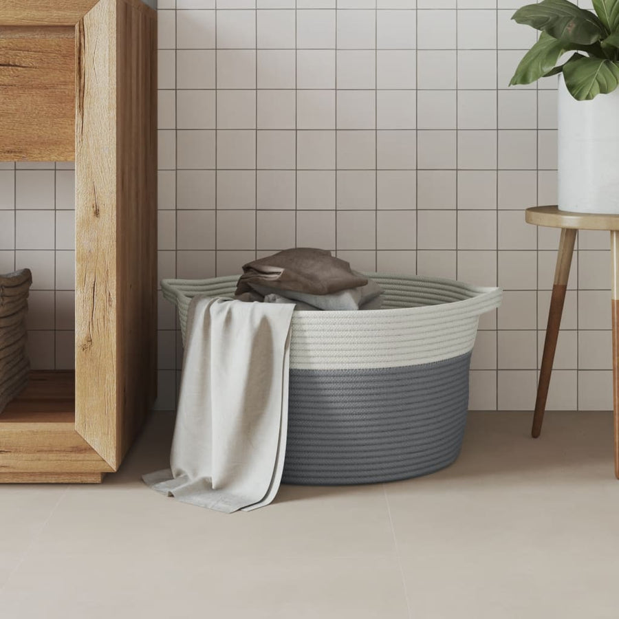 Opbergmand Ø Katoen En Wit 40 x 25 cm
