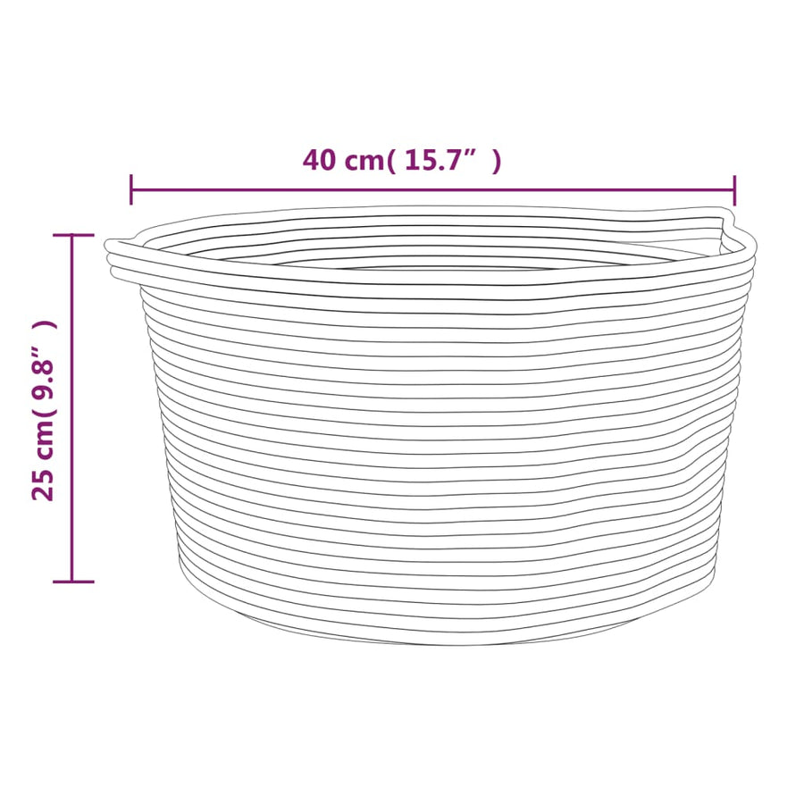 Opbergmand Ø Katoen En Wit 40 x 25 cm