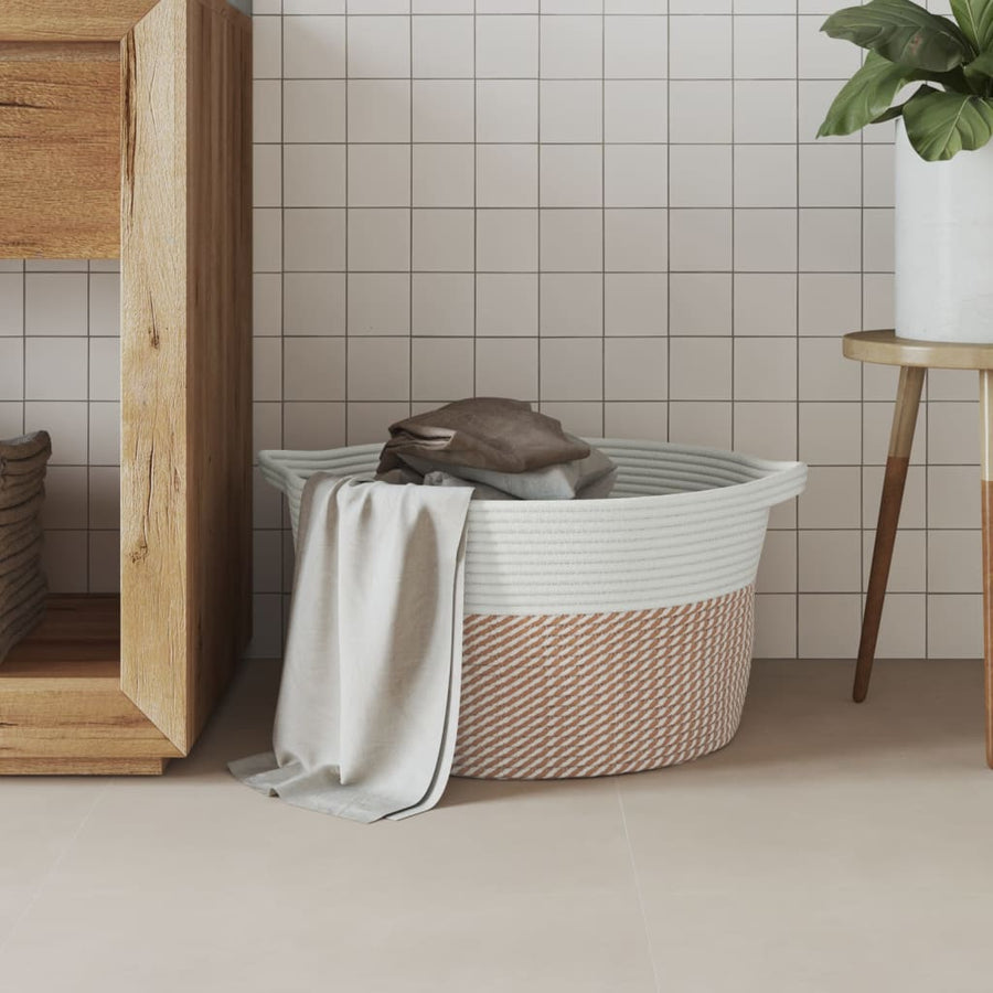 Opbergmand Ø Katoen En Wit 40 x 25 cm