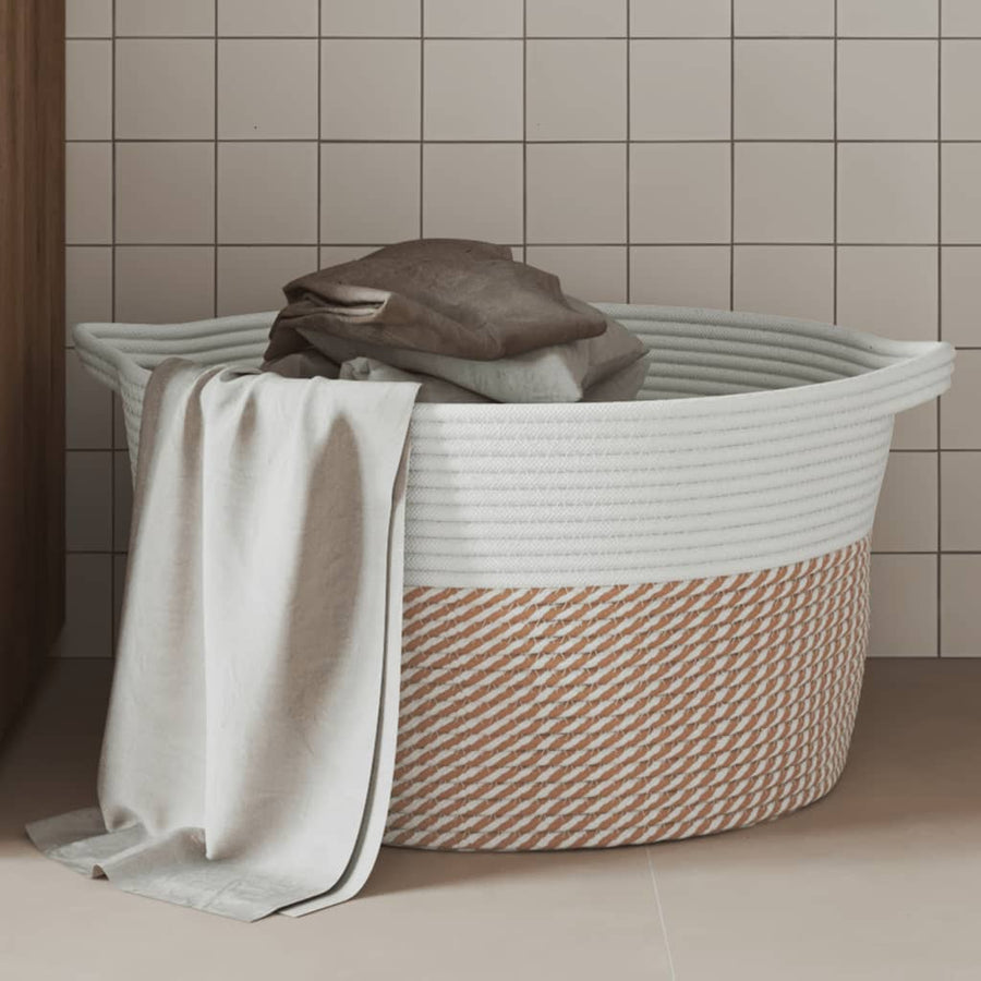 Opbergmand Ø Katoen En Wit 40 x 25 cm