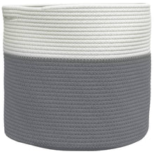 Opbergmand Ø 40X35 Cm Katoen Grijs En Wit