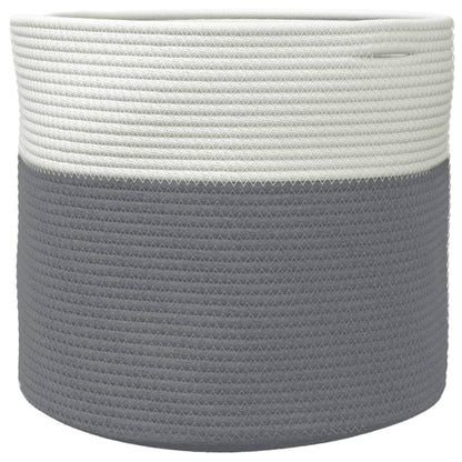 Opbergmand Ø 40X35 Cm Katoen Grijs En Wit