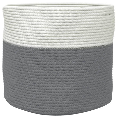 Opbergmand Ø 40X35 Cm Katoen Grijs En Wit
