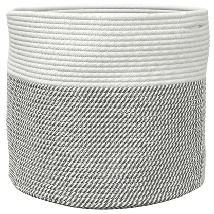 Opbergmand Ø 40X35 Cm Katoen Grijs En Wit