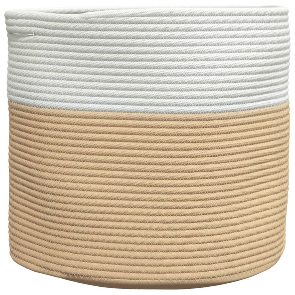 Opbergmand Ø 40X35 Cm Katoen Beige En Wit