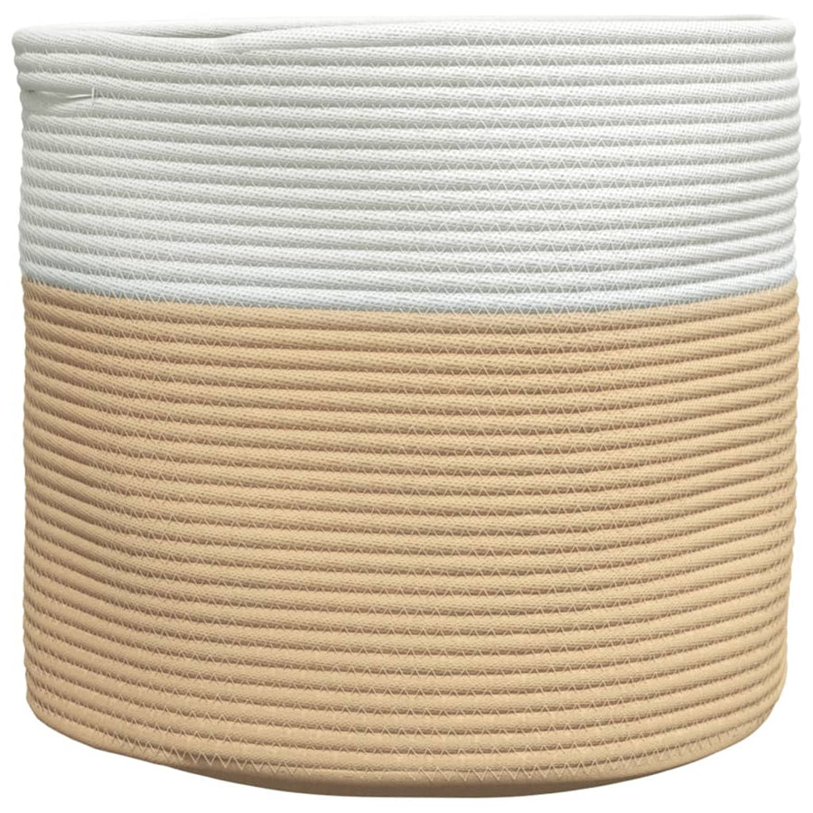 Opbergmand Ø 40X35 Cm Katoen Beige En Wit