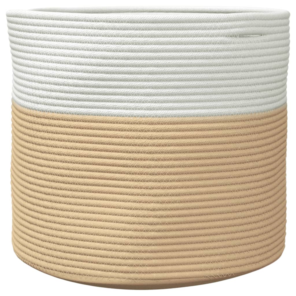 Opbergmand Ø 40X35 Cm Katoen Beige En Wit