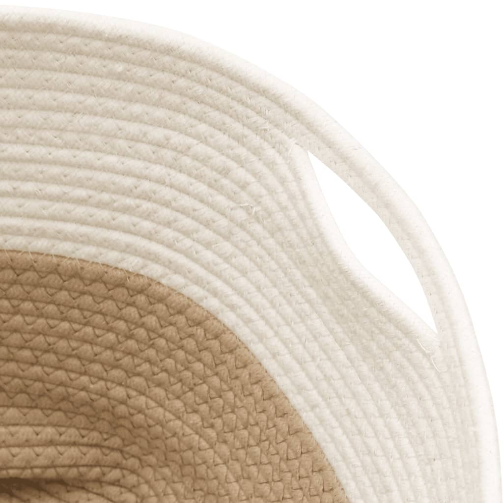 Opbergmand Ø 40X35 Cm Katoen Beige En Wit