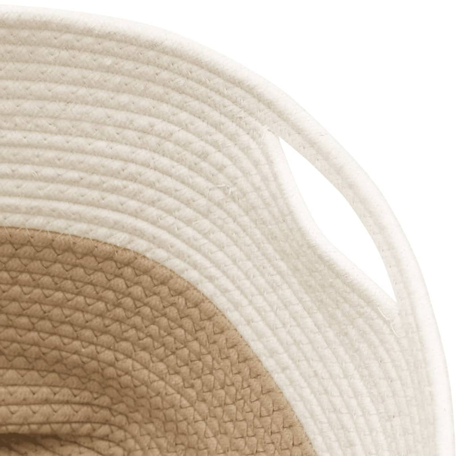 Opbergmand Ø 40X35 Cm Katoen Beige En Wit