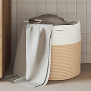 Opbergmand Ø 40x35 cm katoen beige wit