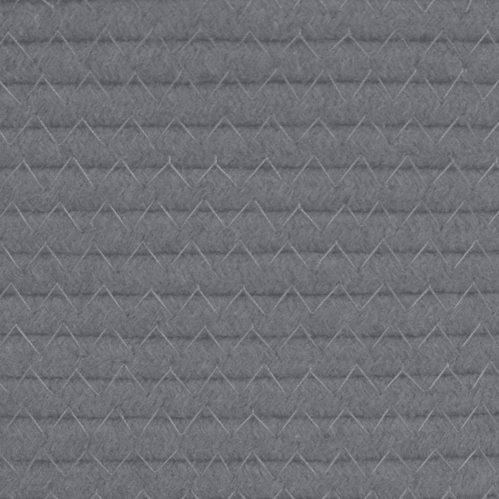Wasmand Ø 55x36 cm katoen grijs en wit