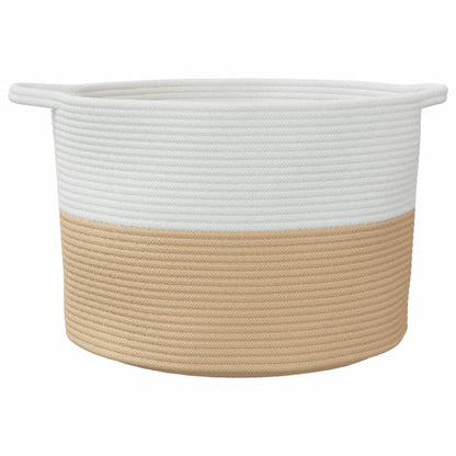 Wasmand Ø 55x36 cm katoen beige en wit