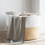 Wasmand Ø 55x36 cm katoen beige wit