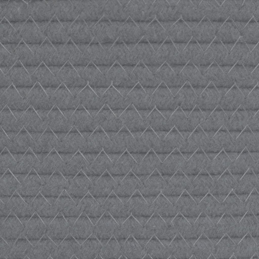 Wasmand Ø 60x36 cm katoen grijs en wit