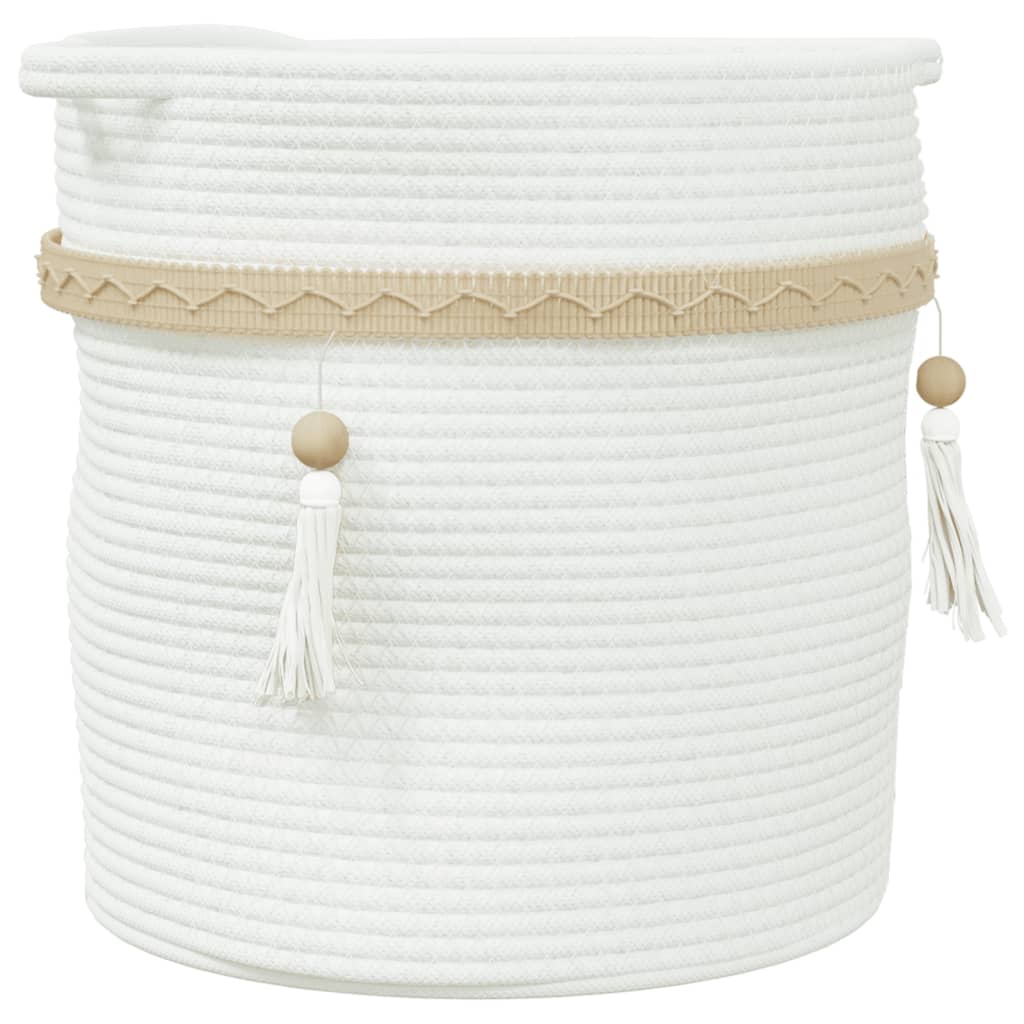 Opbergmand Ø 38X36 Cm Katoen Wit