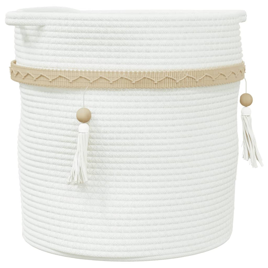 Opbergmand Ø 38X36 Cm Katoen Wit