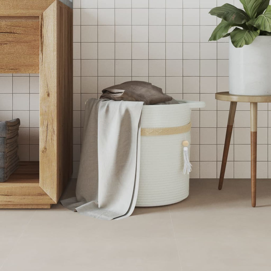 Opbergmand Ø 38X36 Cm Katoen Wit