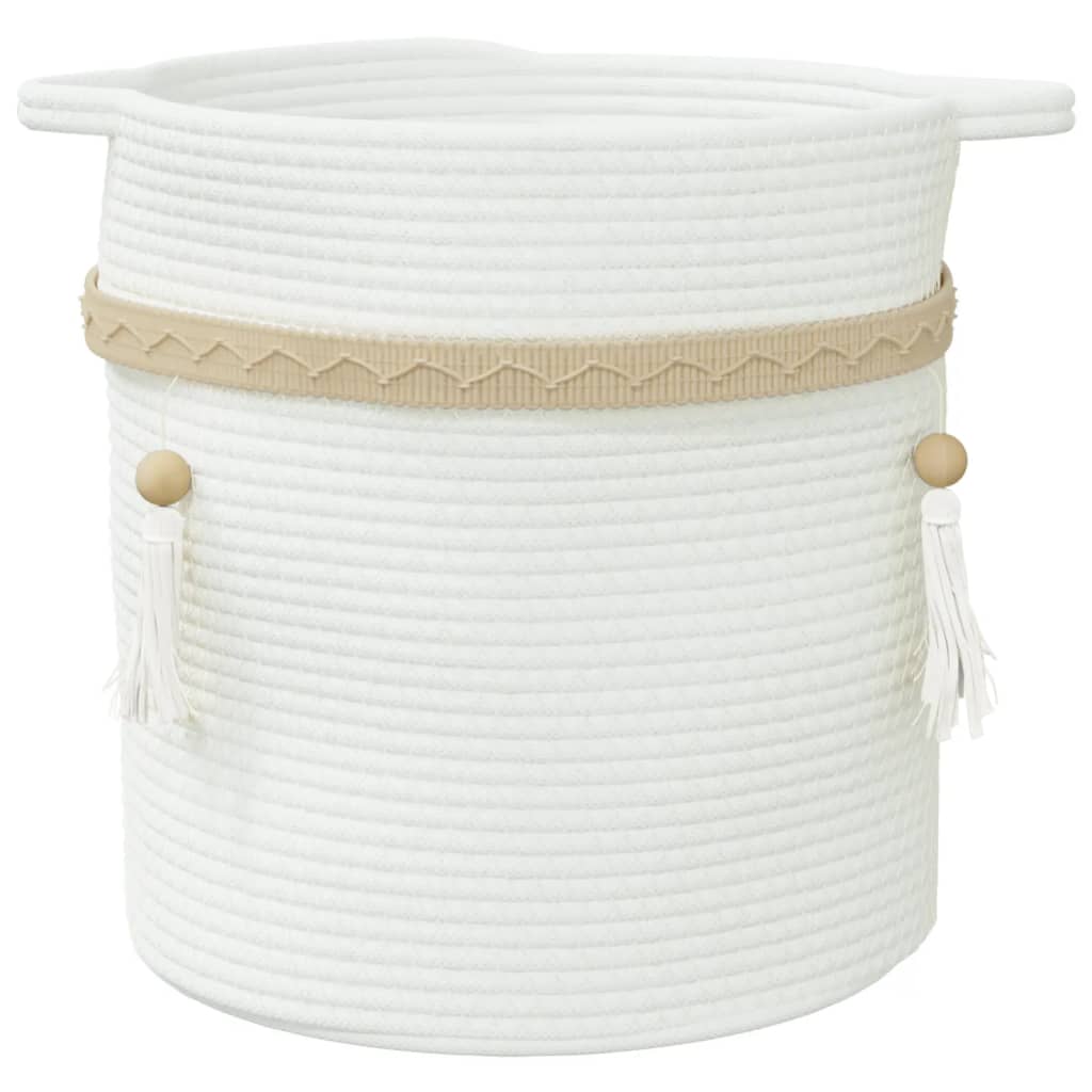 Opbergmand Ø 38X36 Cm Katoen Wit