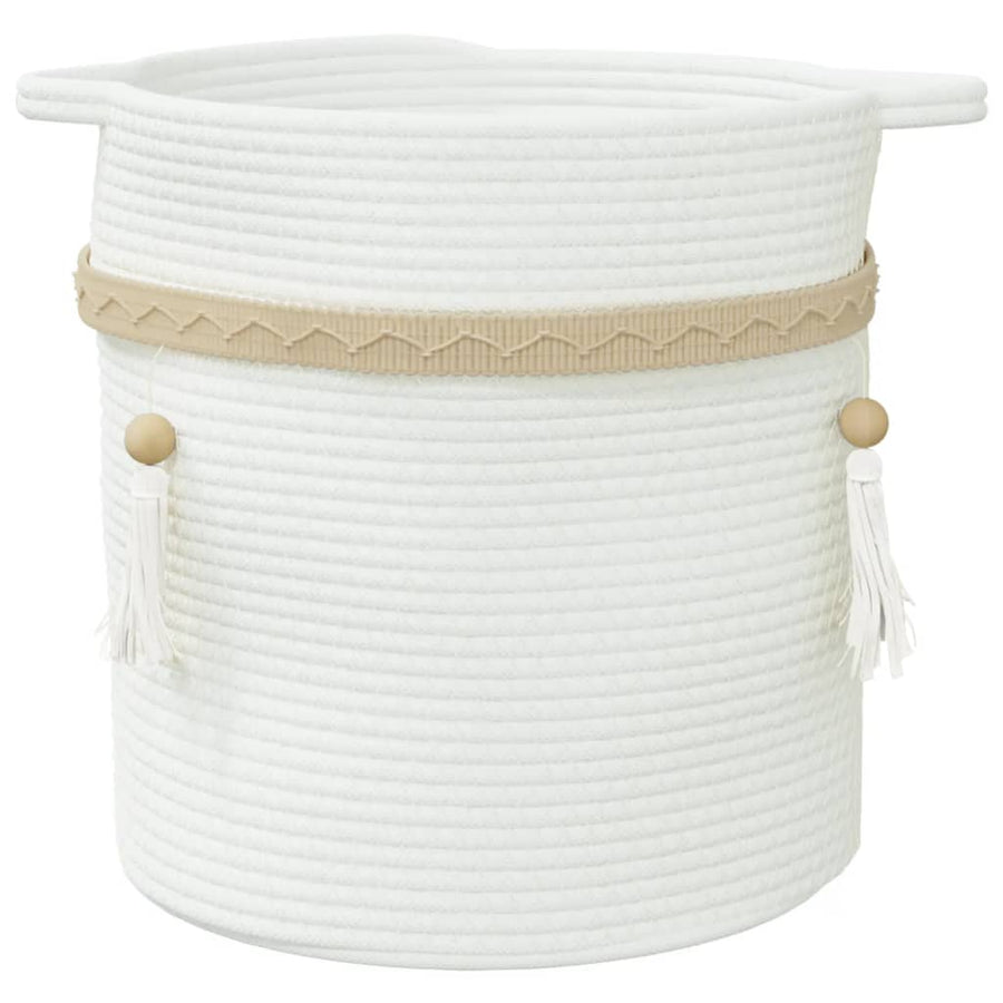 Opbergmand Ø 38X36 Cm Katoen Wit
