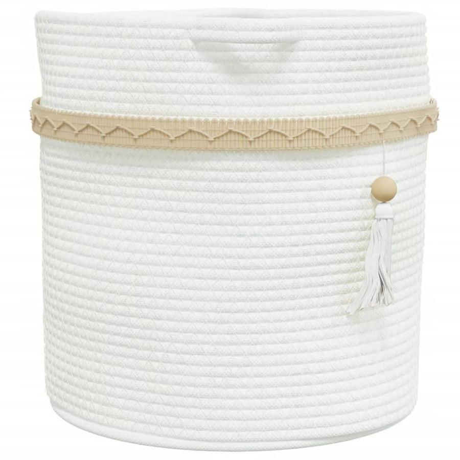 Opbergmand Ø 38X36 Cm Katoen Wit