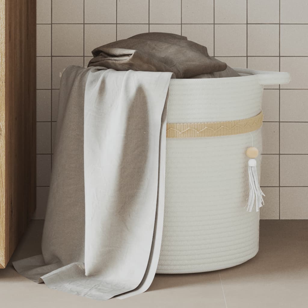 Opbergmand Ø 38X36 Cm Katoen Wit