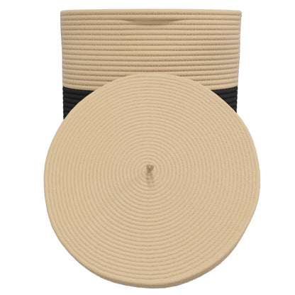 Opbergmand met deksel Ø 37x50 cm katoen zwart en beige