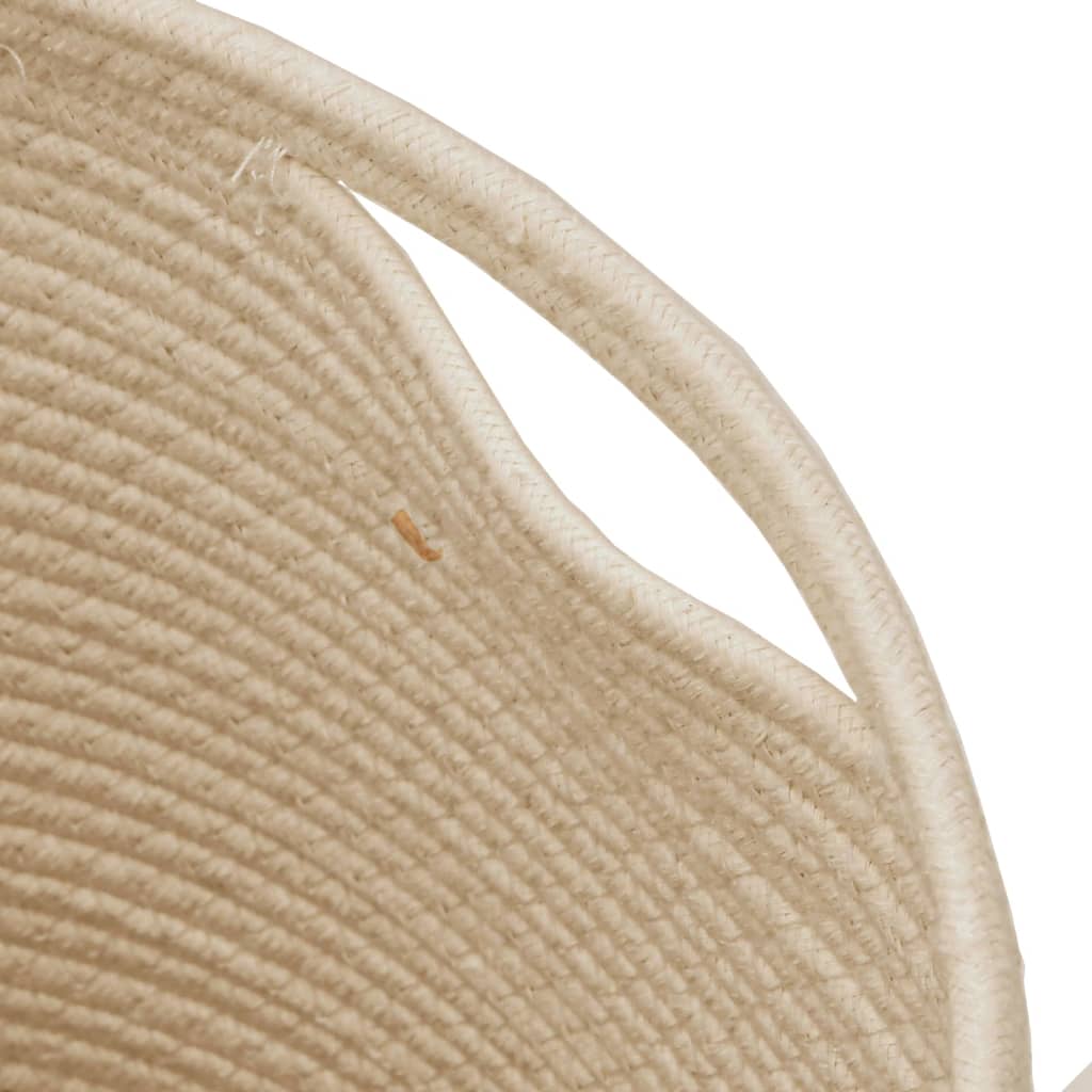 Opbergmand met deksel Ø 37x50 cm katoen zwart en beige