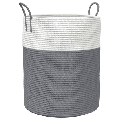 Opbergmand Ø Katoen 38 x 46 cm Grijs en wit