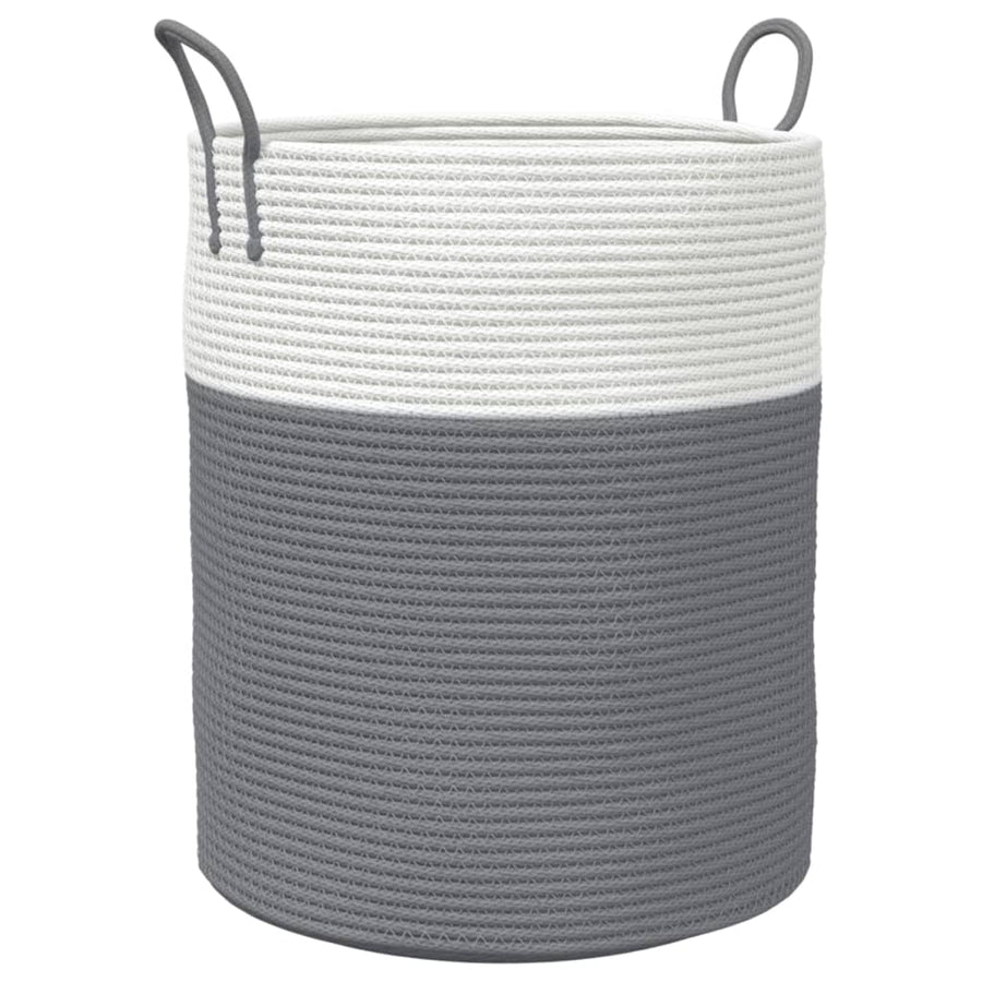 Opbergmand Ø Katoen 38 x 46 cm Grijs en wit