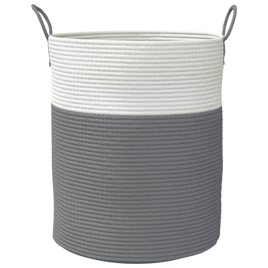 Opbergmand Ø Katoen 38 x 46 cm Grijs en wit