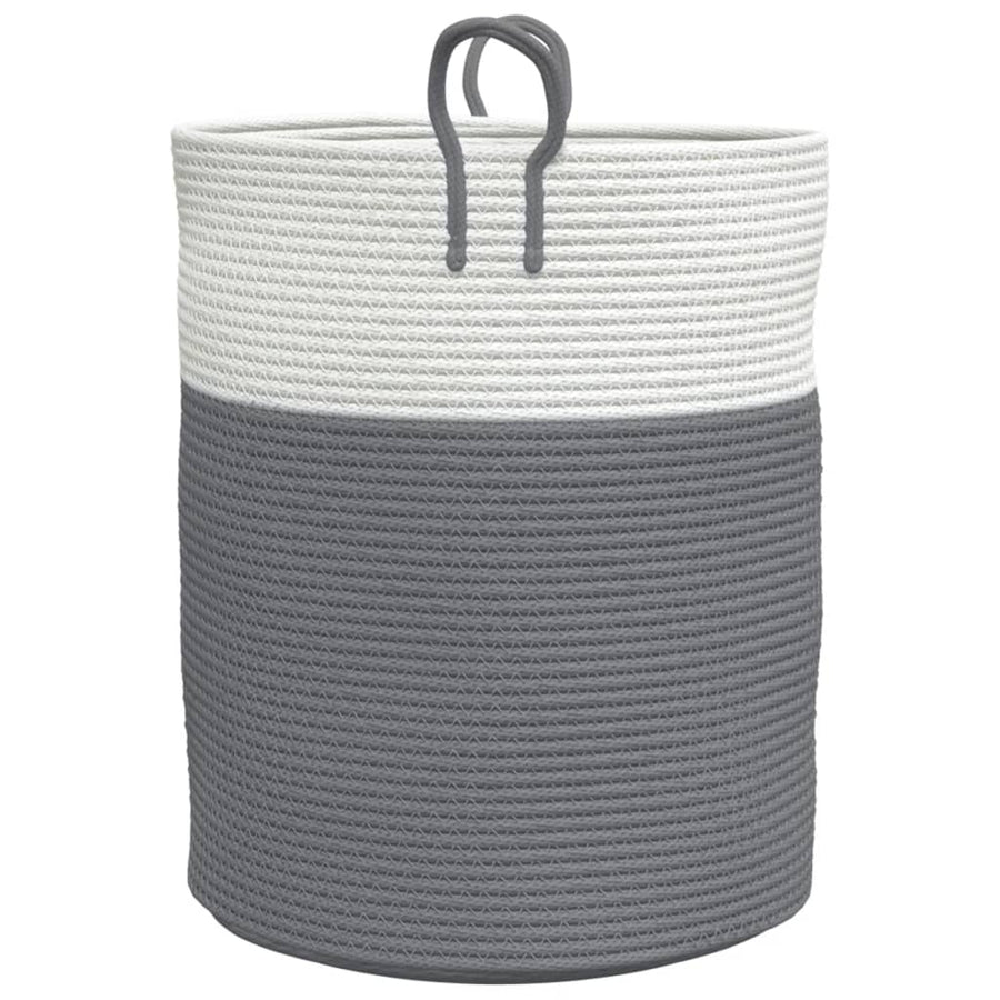 Opbergmand Ø Katoen 38 x 46 cm Grijs en wit