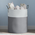 Storage basket Ø 38x46 cm cotton grey and white