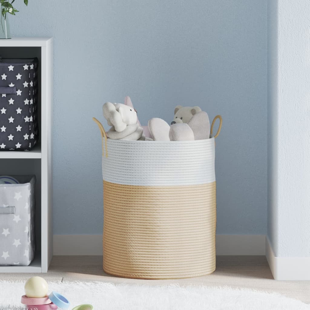 Opbergmand Ø Katoen En Wit 38 x 46 cm Beige