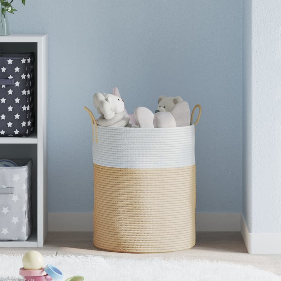 Opbergmand Ø Katoen En Wit 38 x 46 cm Beige