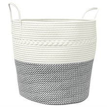 Opbergmand Ø Katoen 43 x 38 cm Grijs en wit