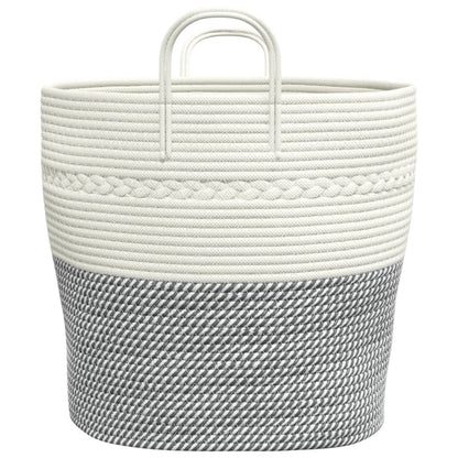 Opbergmand Ø Katoen 43 x 38 cm Grijs en wit