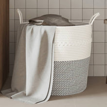 Opbergmand Ø Katoen 43 x 38 cm Grijs en wit