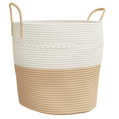 Opbergmand Ø Katoen En Wit 43 x 38 cm Beige