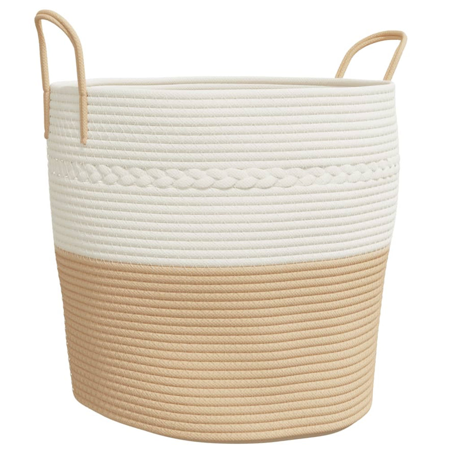 Opbergmand Ø Katoen En Wit 43 x 38 cm Beige