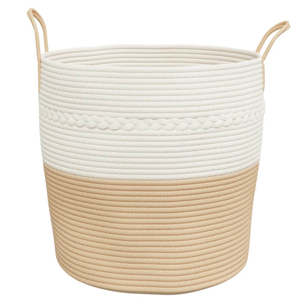 Opbergmand Ø Katoen En Wit 43 x 38 cm Beige