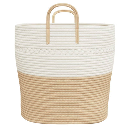 Opbergmand Ø Katoen En Wit 43 x 38 cm Beige