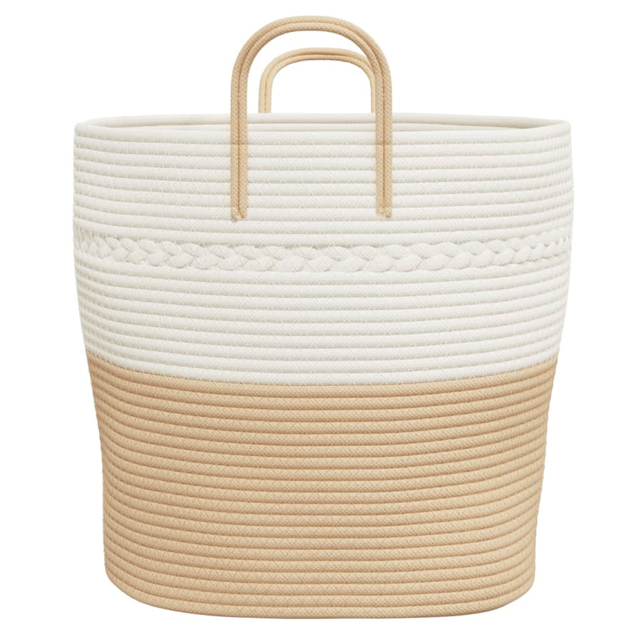 Opbergmand Ø Katoen En Wit 43 x 38 cm Beige