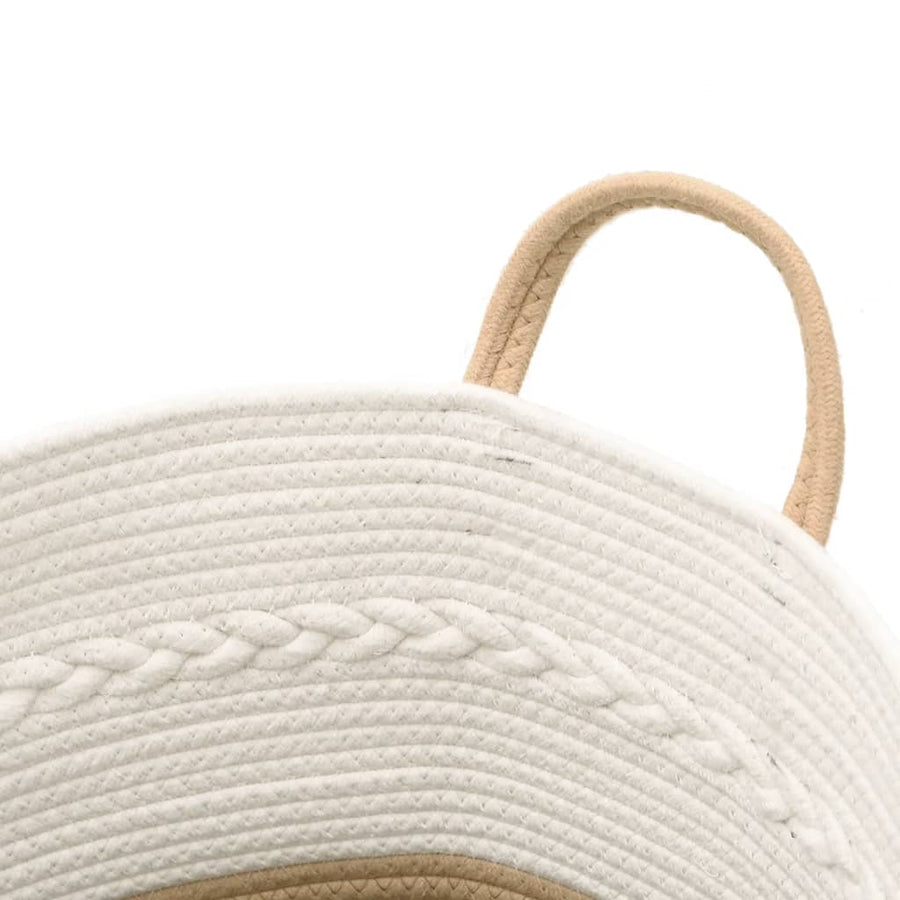 Opbergmand Ø Katoen En Wit 43 x 38 cm Beige